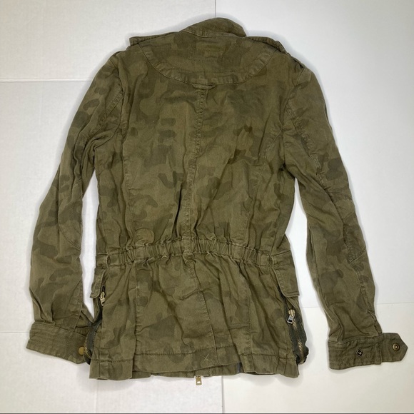 7 For All Mankind Camo Jacket Zip Snap Size Small - Picture 7 of 7